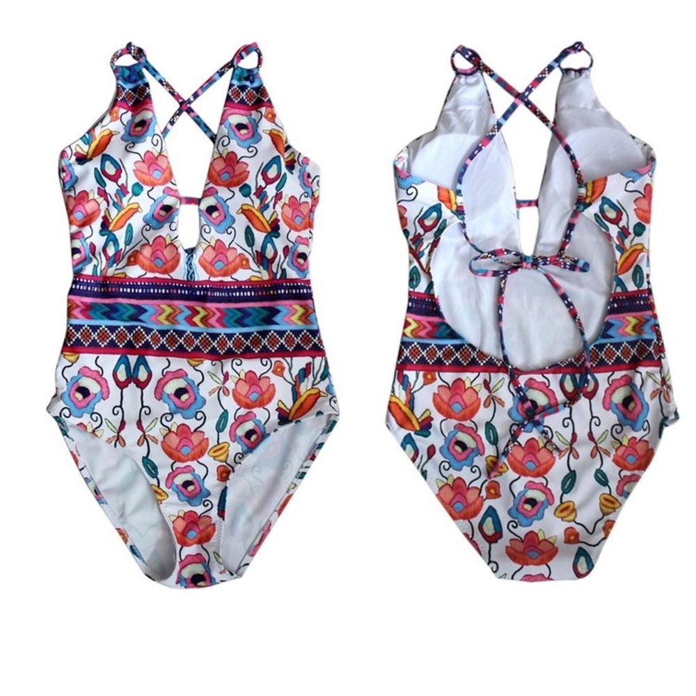 Blooming Bohemian Gypsy Floral Monokini - Picture 4 of 5